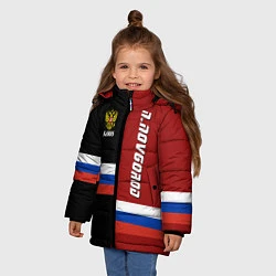 Куртка зимняя для девочки N Novgorod, Russia, цвет: 3D-черный — фото 2