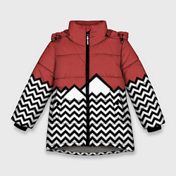 Куртка зимняя для девочки Горы Твин Пикс, цвет: 3D-светло-серый