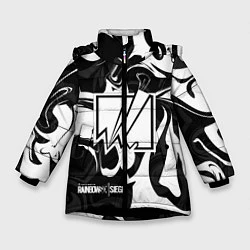 Куртка зимняя для девочки Rainbow Six: Black & White, цвет: 3D-черный