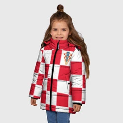 Куртка зимняя для девочки Сборная Хорватии: Домашняя ЧМ-2018, цвет: 3D-черный — фото 2