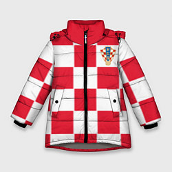 Куртка зимняя для девочки Сборная Хорватии: Домашняя ЧМ-2018, цвет: 3D-светло-серый