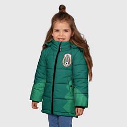 Куртка зимняя для девочки Сборная Мексики: Домашняя ЧМ-2018, цвет: 3D-черный — фото 2