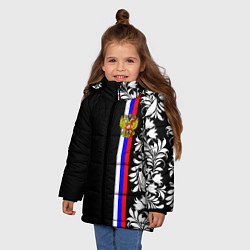 Куртка зимняя для девочки Россия: цветочная коллекция, цвет: 3D-красный — фото 2