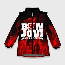 Куртка зимняя для девочки Bon Jovi: Have a nice day, цвет: 3D-светло-серый