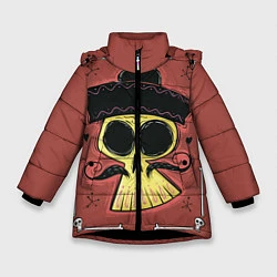 Куртка зимняя для девочки Dia de los Muertos, цвет: 3D-черный