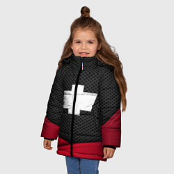 Куртка зимняя для девочки Chevrolet: Grey Carbon, цвет: 3D-черный — фото 2