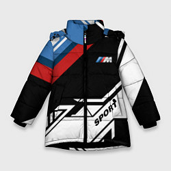 Куртка зимняя для девочки BMW GEOMETRY SPORT БМВ M PERFORMANCE, цвет: 3D-черный