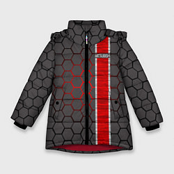 Куртка зимняя для девочки Mitsubishi броня, цвет: 3D-красный