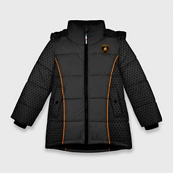 Куртка зимняя для девочки Lamborghini Style, цвет: 3D-черный