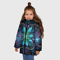 Куртка зимняя для девочки Астральная мандала, цвет: 3D-черный — фото 2