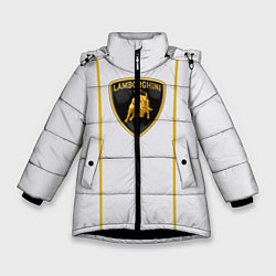Куртка зимняя для девочки Lamborghini SPORT, цвет: 3D-черный