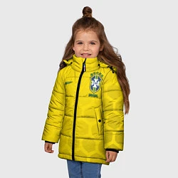 Куртка зимняя для девочки Brazil Team: WC 2018, цвет: 3D-черный — фото 2