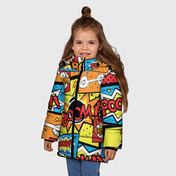 Куртка зимняя для девочки Boom Pop Art, цвет: 3D-красный — фото 2