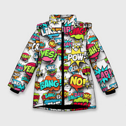 Куртка зимняя для девочки Pop art Fashion, цвет: 3D-черный
