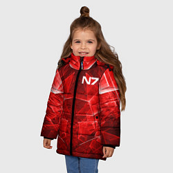 Куртка зимняя для девочки Mass Effect: Red Armor N7, цвет: 3D-светло-серый — фото 2