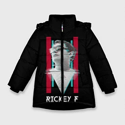 Куртка зимняя для девочки Rickey F: Glitch, цвет: 3D-черный