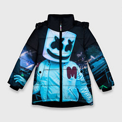Куртка зимняя для девочки M - means Marshmello, цвет: 3D-черный