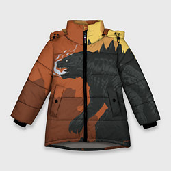 Куртка зимняя для девочки Godzilla: Monster Smoke, цвет: 3D-светло-серый