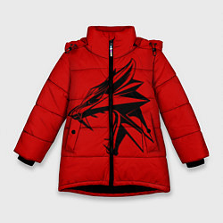 Куртка зимняя для девочки Оскал Ведьмака, цвет: 3D-черный