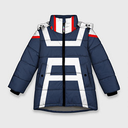 Куртка зимняя для девочки MHA U A SCHOOL, цвет: 3D-светло-серый