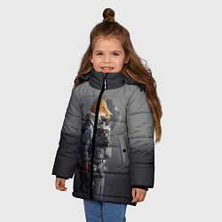 Куртка зимняя для девочки Лис-солдат, цвет: 3D-черный — фото 2