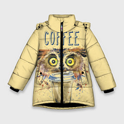 Зимняя куртка для девочки Owls like coffee
