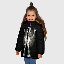 Куртка зимняя для девочки Kill All Humans, цвет: 3D-черный — фото 2
