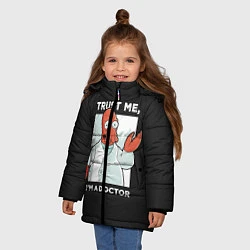 Куртка зимняя для девочки Zoidberg: Trust Me, цвет: 3D-черный — фото 2