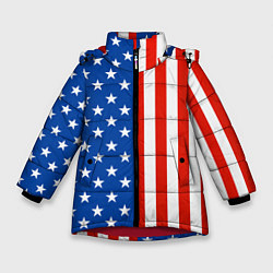 Куртка зимняя для девочки American Patriot, цвет: 3D-красный