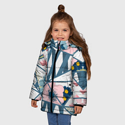 Куртка зимняя для девочки Нежная геометрия, цвет: 3D-черный — фото 2