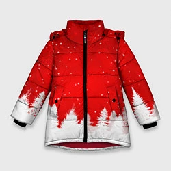 Куртка зимняя для девочки Christmas pattern, цвет: 3D-красный