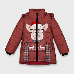 Зимняя куртка для девочки New Year: Pink Piggy