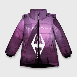 Куртка зимняя для девочки The Elder Scrolls, цвет: 3D-черный