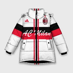 Куртка зимняя для девочки AC Milan: White Form, цвет: 3D-черный