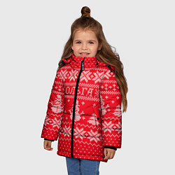 Куртка зимняя для девочки Новогодняя Ольга, цвет: 3D-черный — фото 2
