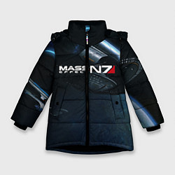 Куртка зимняя для девочки Mass Effect N7, цвет: 3D-черный