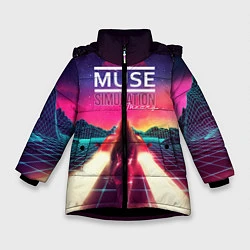 Куртка зимняя для девочки Muse: Simulation Theory, цвет: 3D-черный