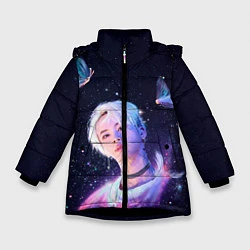 Куртка зимняя для девочки BTS DNA, цвет: 3D-черный