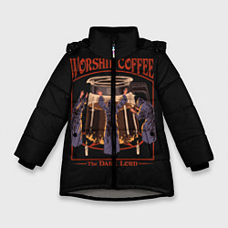 Куртка зимняя для девочки Worship Coffee, цвет: 3D-светло-серый