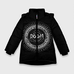 Куртка зимняя для девочки DOOM: Pentagram, цвет: 3D-черный