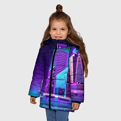 Куртка зимняя для девочки Neon Nights, цвет: 3D-черный — фото 2