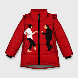 Куртка зимняя для девочки Криминальное чтиво, цвет: 3D-светло-серый