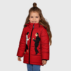 Куртка зимняя для девочки Криминальное чтиво, цвет: 3D-светло-серый — фото 2