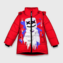 Куртка зимняя для девочки Marshmello: New Era, цвет: 3D-черный