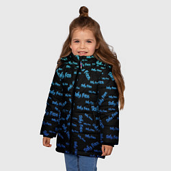 Куртка зимняя для девочки Sally Face: Blue Pattern, цвет: 3D-черный — фото 2