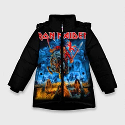 Куртка зимняя для девочки Iron Maiden: Great Britain Warriors, цвет: 3D-черный