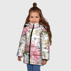 Куртка зимняя для девочки Нежные розы, цвет: 3D-черный — фото 2
