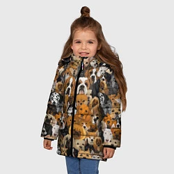 Куртка зимняя для девочки Породы собак, цвет: 3D-черный — фото 2