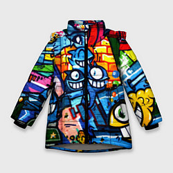 Куртка зимняя для девочки Graffiti Exclusive, цвет: 3D-светло-серый