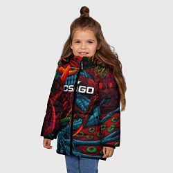 Куртка зимняя для девочки CS:GO Hyper Beast, цвет: 3D-черный — фото 2
